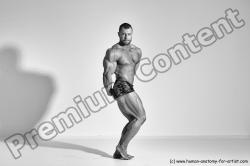 Underwear Man White Moving poses Muscular Short Brown Dynamic poses Academic